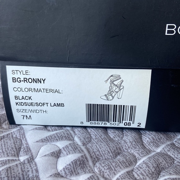 BCBGeneration Black Crisscross Lace-up Heels with Tassels - Picture 3 of 4